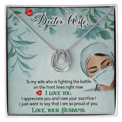 To My Doctor Wife Necklace - Emotional Valentine’s Day Gift from Husband - Lucky In Love Necklace - Personalize Memories