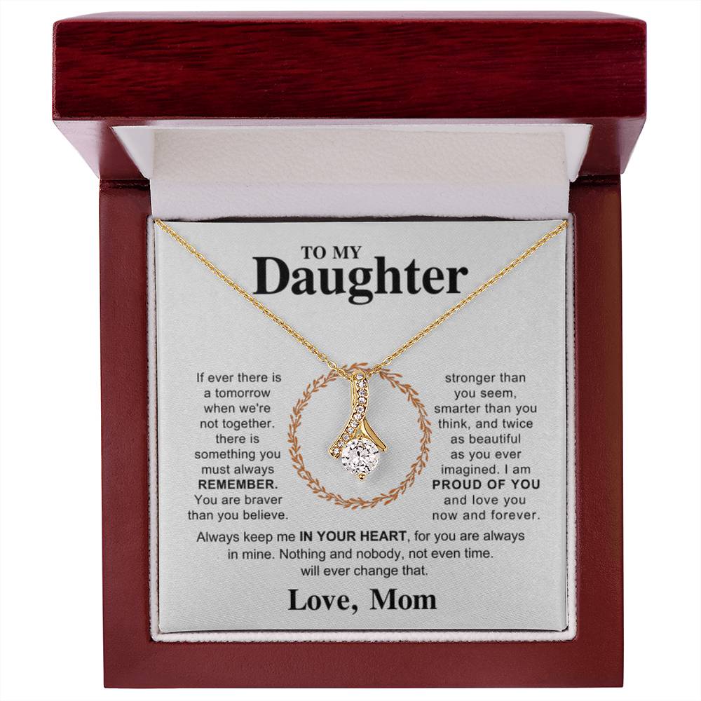 To My Daughter Necklace – Daughter Necklace for Graduation & Birthday Events from Mom – Alluring Beauty Necklace - Personalize Memories