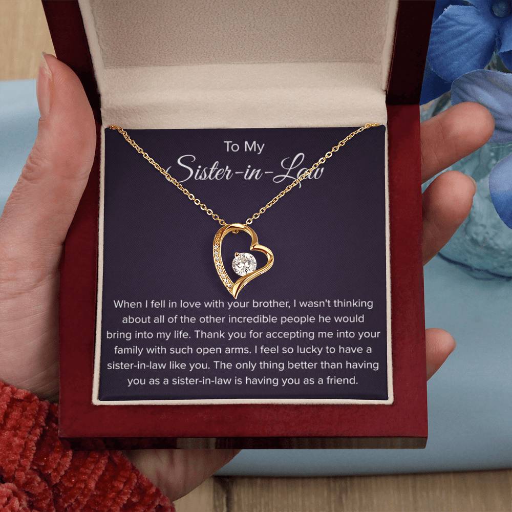 To My Sister In Law - Thank You for Accepting Me - Forever Love Necklace - Personalize Memories