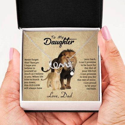 To My Daughter Necklace - Everyday Love Jewelry Gift from Dad for Daughter’s Birthday & Just Because - Scripted Love Necklace - Personalize Memories