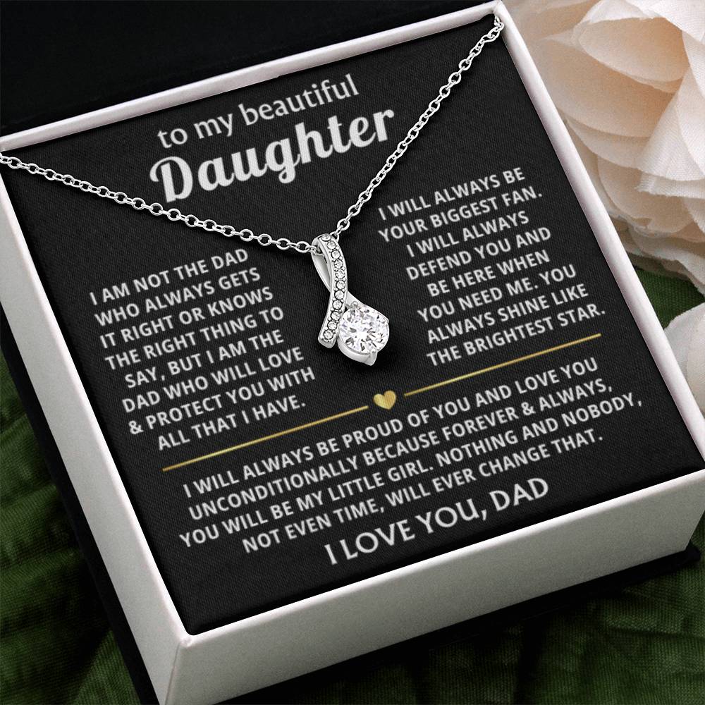 To My Daughter Necklace - Holiday Gift for Daughter from Dad - Alluring Beauty Necklace - Personalize Memories