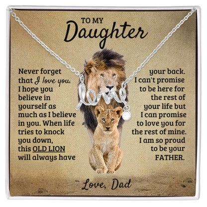 To My Daughter Necklace - Sentimental Birthday Gift from Dad, Meaningful Jewelry for Milestones & Holidays - Scripted Love Necklace - Personalize Memories