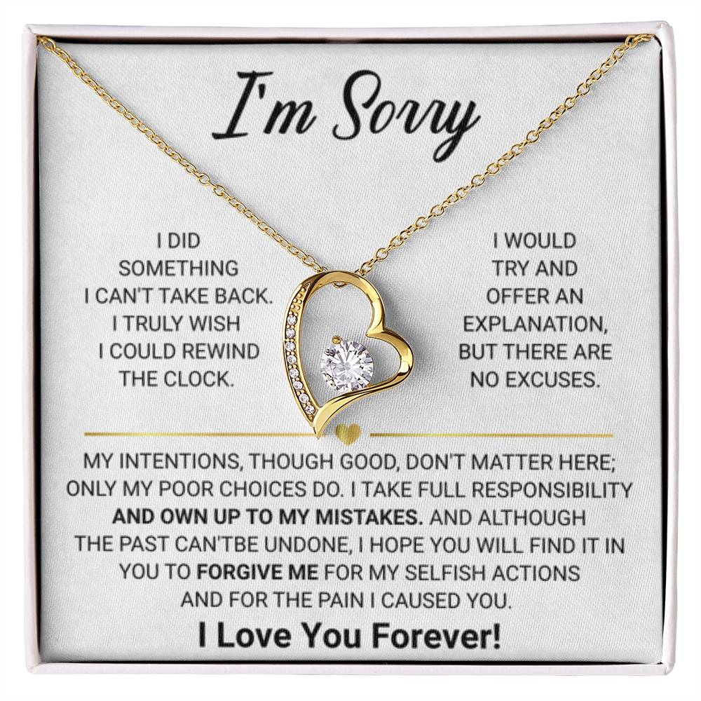 I Am Sorry Gift for Her - Forever Love Necklace - Personalize Memories