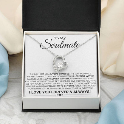 To My Soulmate - The Day I Met You - Forever Love Necklace Gift for Her - Personalize Memories