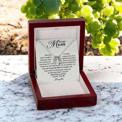 To My Mom - You Will Always Be There To Support Me - Lucky In Love Necklace - Sentimental Gift for Mom - Personalize Memories