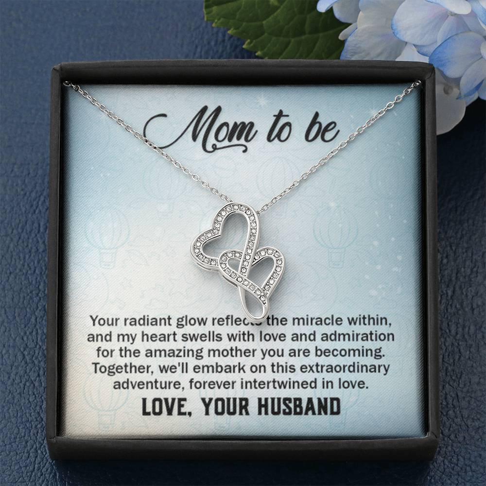 To a wonderful first time Mom - Heart-to-heart Necklace - Best Gift from Husband to New Mom - Personalize Memories