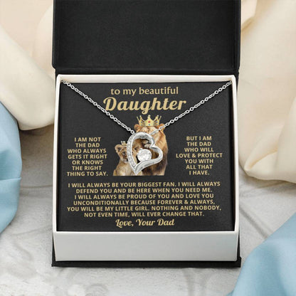 To My Daughter Necklace - Heartfelt Christmas Surprise from Daddy - Forever Love Necklace - Personalize Memories