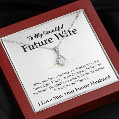 To My Beautiful Future Wife Gift from Husband - Alluring Beauty Necklace - Personalize Memories