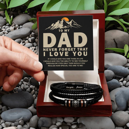 To My Dad - Never forget that I love you - Love You Forever Bracelet - Personalize Memories