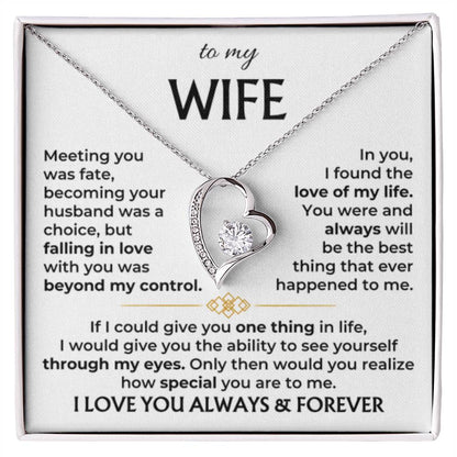 To My Beautiful Wife Necklace - Unforgettable Husband Gift, Emotional Jewelry for Anniversary & Valentine’s Day - Forever Love Necklace - Personalize Memories