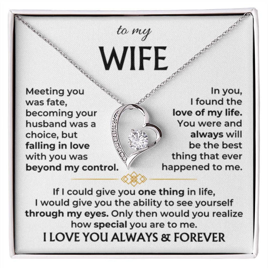 To My Beautiful Wife Necklace - Unforgettable Husband Gift, Emotional Jewelry for Anniversary & Valentine’s Day - Forever Love Necklace - Personalize Memories