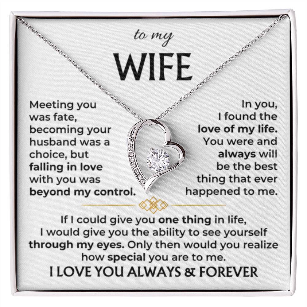 To My Beautiful Wife Necklace - Unforgettable Husband Gift, Emotional Jewelry for Anniversary & Valentine’s Day - Forever Love Necklace - Personalize Memories