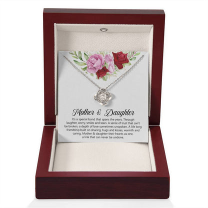 Mother & Daughter Gift - It's a Special Bond That Spans The Years - Love Knot Necklace - Personalize Memories