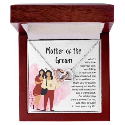 Mother of the Groom Gift - Our relationship means so much to me - Interlocking Hearts Necklace - Personalize Memories