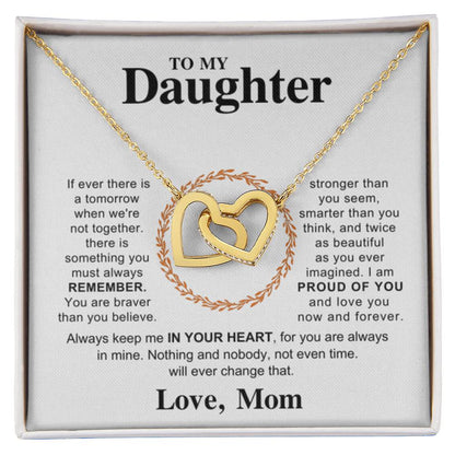 To My Daughter Necklace – Gift for Daughter from Mom – Interlocking Hearts Necklace - Personalize Memories