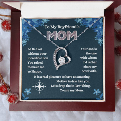 To My Boyfriend's Mom - I'd Be Lost Without Your Incredible Son - Forever Love Necklace - Best Gift for MIL - Personalize Memories