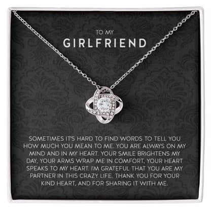 Gift for Girlfriend Necklace - Romantic Jewelry for Valentine’s Day, Birthday & Special Relationship Moments - Love Knot Necklace - Personalize Memories