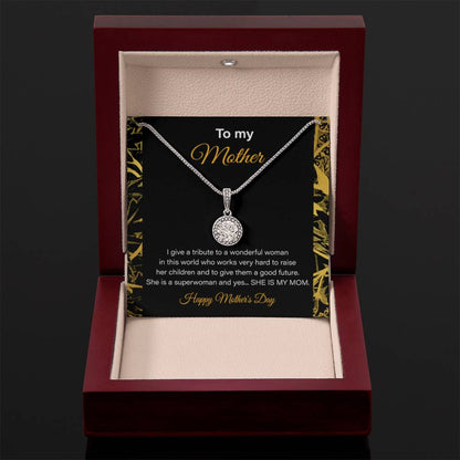 To My Mom - You're a Superwoman - Eternal Hope Necklace - Gifts For Mom From Daughter/Son - Personalize Memories