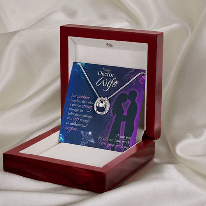 To My Doctor Wife Necklace - Sweet Emotional Gift for Wife from Husband on Birthday, Anniversary & Valentine’s Day - Lucky In Love Necklace - Personalize Memories