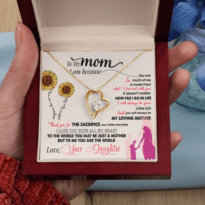 Gift for Mom from Daughter - You're My Sunshine - Forever Love Necklace - Personalize Memories