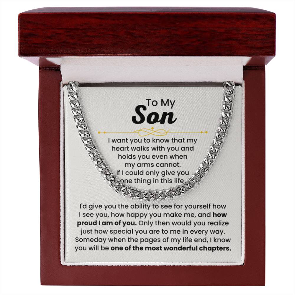 To My Son Necklace – Holiday Gift for Son Graduation – Cuban Link Chain - Personalize Memories