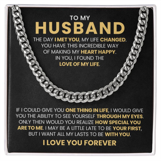 To My Husband - If I could give you one thing in life - Cuban Link Chain Gift from Wife to Husband - Personalize Memories