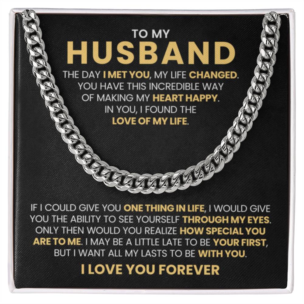 To My Husband - If I could give you one thing in life - Cuban Link Chain Gift from Wife to Husband - Personalize Memories