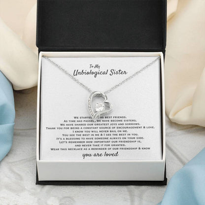 To My Unbiological Sister - You are loved - Gift for Bonus Sister - Forever Love Necklace - Personalize Memories