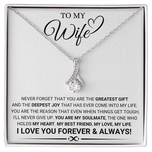 Gift for Wife from Husband - You're The Greatest Gift - Alluring Beauty Necklace - Personalize Memories