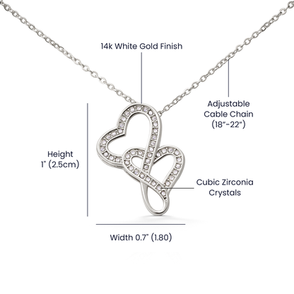 Gift for Girlfriend Necklace - Romantic Jewelry for Valentine’s Day, Birthday & Special Relationship Moments - Heart-to-heart Pendant Necklace - Personalize Memories