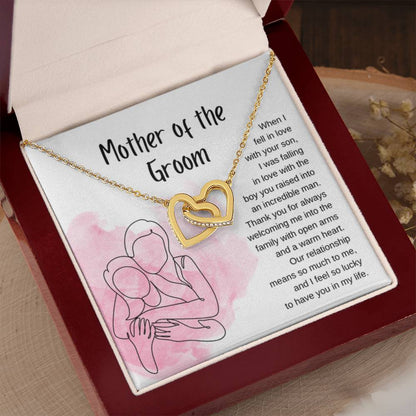 Mother of the Groom Present - Our relationship means so much to me - Interlocking Hearts Necklace - Personalize Memories
