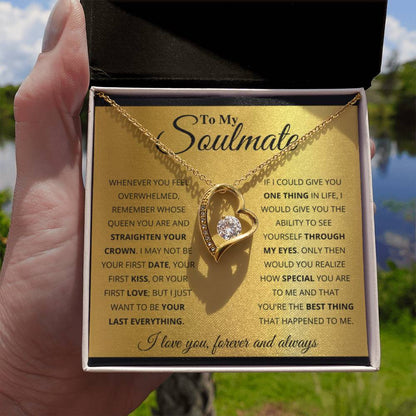 To My Soulmate - Forever Love Necklace - Soulmate Gift for Her for Valentine’s Day & Every Day Love - Personalize Memories