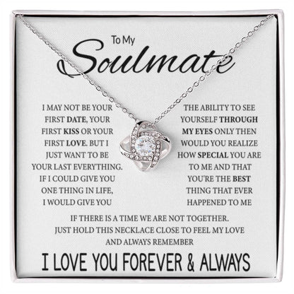 To My Soulmate Necklace - Romantic Gift for Valentine’s Day & Relationship Milestones - Love Knot Necklace - Personalize Memories