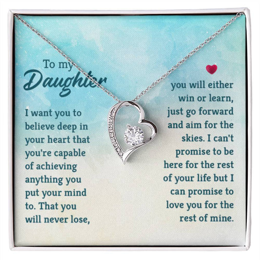 To My Daughter Necklace - Heartwarming Gift for Daughter’s Special Day - Forever Love Necklace - Personalize Memories