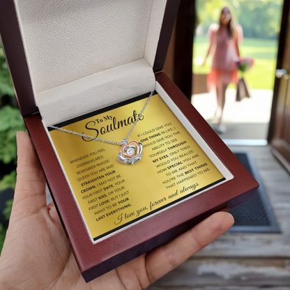 To My Soulmate Necklace - Special Gift for Birthday & Valentine’s Day - Crown Pendant Necklace - Personalize Memories