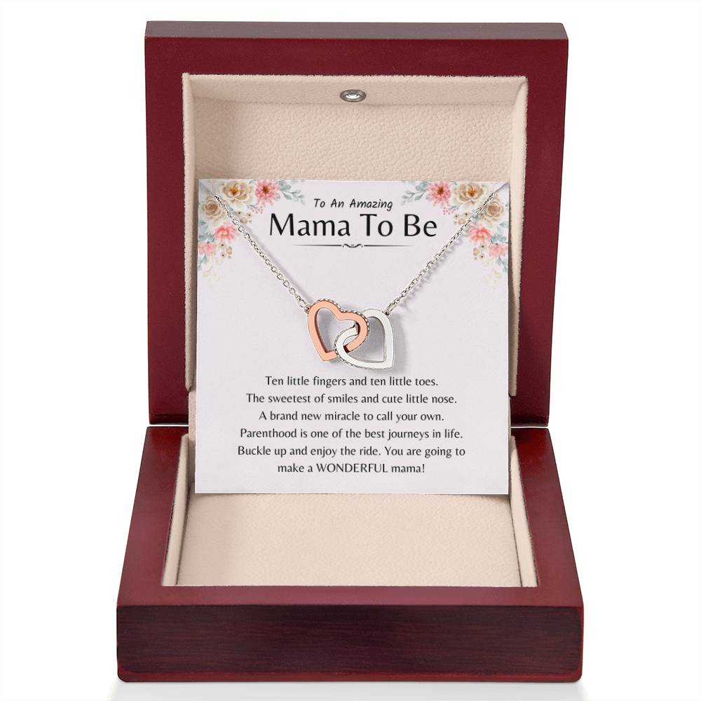 To An Amazing Mama To Be - You're going to make a wonderful mama - Interlocking Hearts Necklace - Gift for New Mom - Personalize Memories