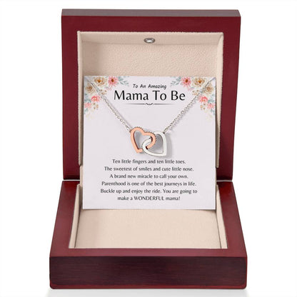 To An Amazing Mama To Be - You're going to make a wonderful mama - Interlocking Hearts Necklace - Gift for New Mom - Personalize Memories