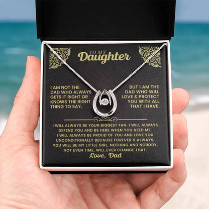 To My Daughter - I am not the dad who always gets it right - Daughter Gift from Dad - Lucky In Love Necklace - Personalize Memories