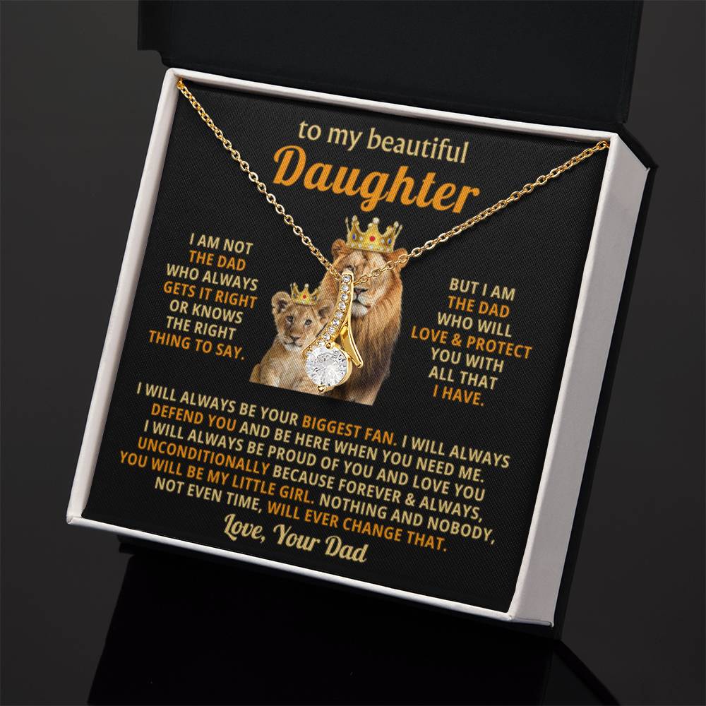 To My Daughter Necklace - Best Surprise Gift for Daughter from Dad for Graduation, Birthday & Christmas - Alluring Beauty Necklace - Personalize Memories