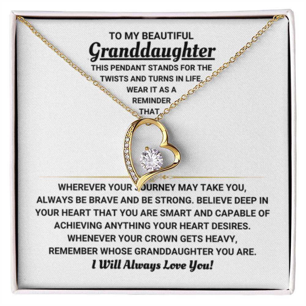 To My Granddaughter Necklace – Graduation & Birthday Jewelry Gift for Granddaughter – Forever Love Necklace - Personalize Memories