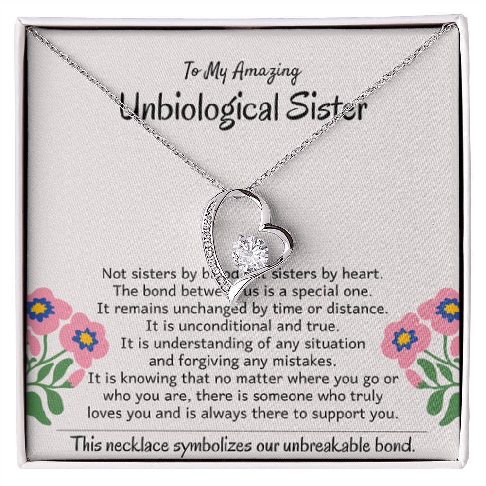 To My Amazing Unbiological Sister - The bond between us is a special one - Forever Love Necklace - Personalize Memories