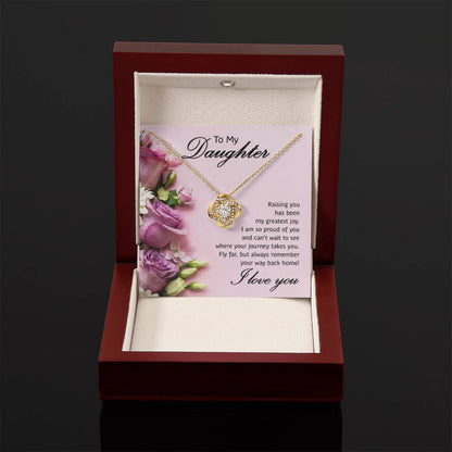 To My Daughter Necklace – Perfect Daughter Gift for Graduation & Birthday – Love Knot Necklace - Personalize Memories