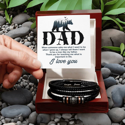 Leather Bracelet - Dad-When someone asks me - Love You Forever Bracelet - Personalize Memories