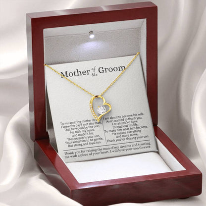 Mother of the Groom - Gift for Mother in Law - Thank you for raising the man of my dreams - Forever Love Necklace - Personalize Memories