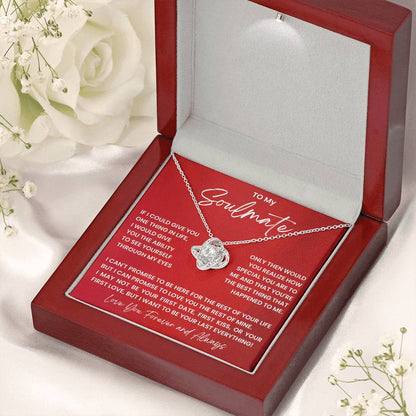 To My Soulmate - Love You Forever And Always - Love Knot Necklace - Personalize Memories