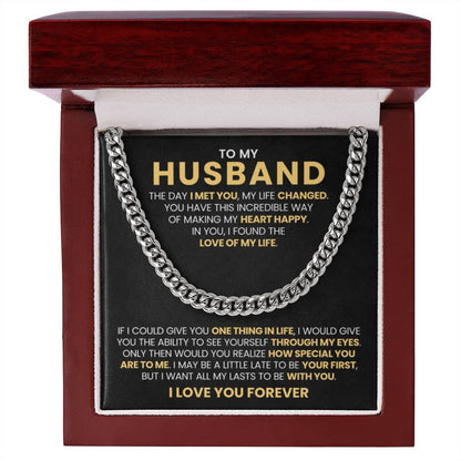 To My Husband - If I could give you one thing in life - Cuban Link Chain Gift from Wife to Husband - Personalize Memories