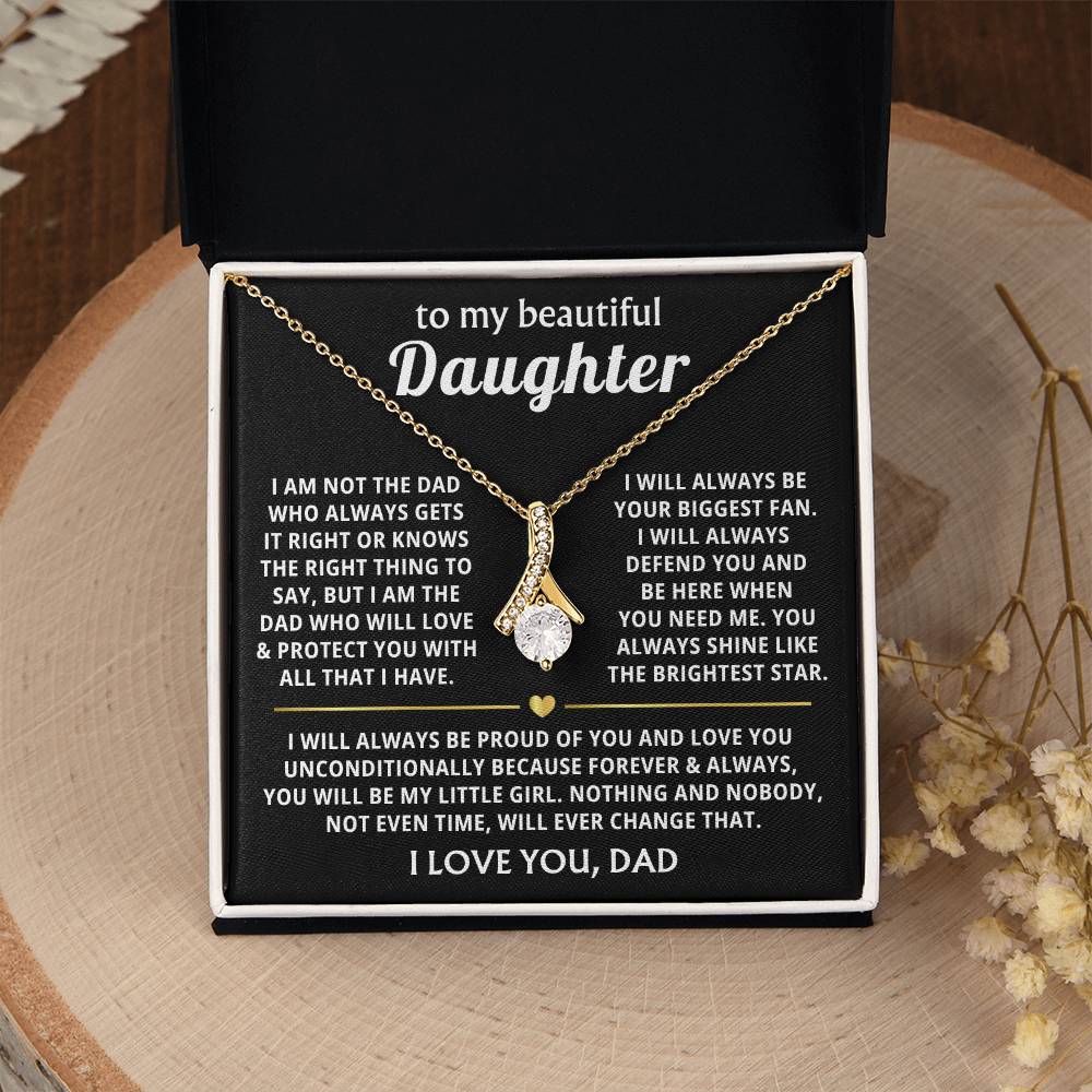 To My Daughter - You are braver than you believe - Daughter Gift from Dad - Alluring Beauty Necklace - Personalize Memories