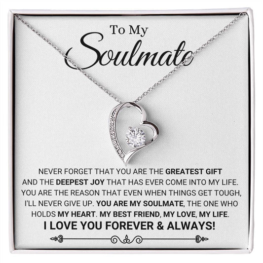 To My Soulmate - I Love You Forever & Always - Forever Love Necklace - Personalize Memories