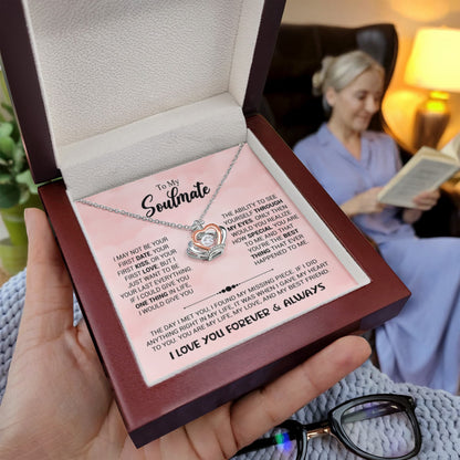 To My Soulmate Necklace - Unique Soulmate Gift for Her for Birthdays & Surprise Moments - Crown Pendant Necklace - Personalize Memories