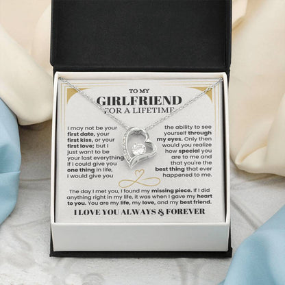 To My Girlfriend Necklace - Soulmate Jewelry Gift for Valentine’s Day, Birthday - Forever Love Necklace - Personalize Memories